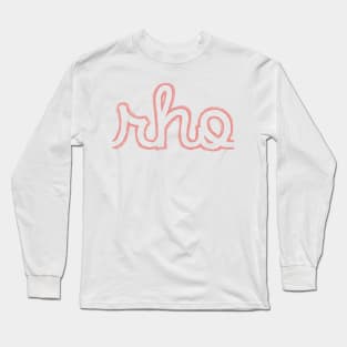 Rho Cursive Greek Letter Long Sleeve T-Shirt